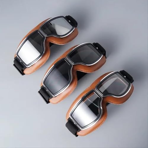 DETACHI Motorcycle Riding Goggles - Anti Scratch Bike Riding Glasses for Men, Motocross Helmet Goggles, Riding Glasses for Bikers (Tan Black, Pack of 1) - Image 4