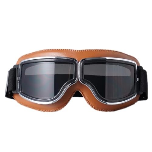 DETACHI Motorcycle Riding Goggles - Anti Scratch Bike Riding Glasses for Men, Motocross Helmet Goggles, Riding Glasses for Bikers (Tan Black, Pack of 1) - Image 1