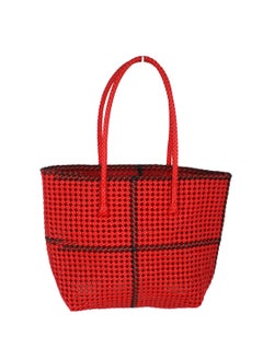 Thalir-LEED ThalirLEED Handmade Malligai Crossedcolour Basket for Multipurpose Activities Durable Recyclable Ecofriendly in random colors or Red 1011 Black 1015_MSize  - Image 1