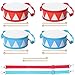 TANEMUDO 4 Pcs Drum Set for Kids 8 Inch Toddler Toy Drum 10 Drumsticks with Adjustable Strap Wooden Drum Educational Musical Instrument Toys Sensory Musical Instrument Drum for Toddler Girls Boys - Image 2