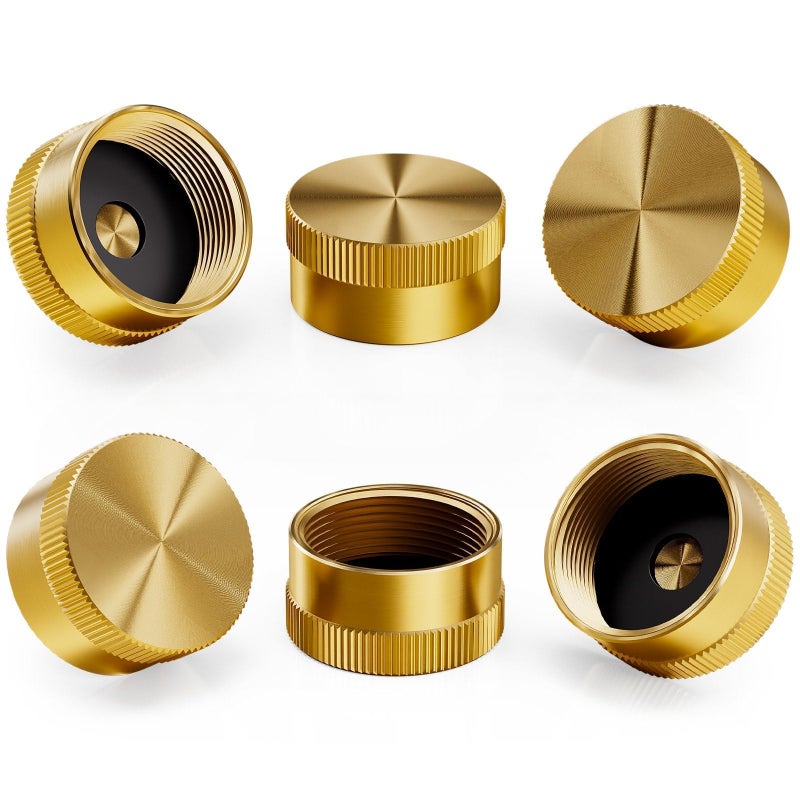 CALPOSE Propane Tank Cap, 6Pcs Solid Brass Refill Propane Bottle Cap for All 1LB Gas Tank, Cylinder Sealed Protect Cap Protects The Cylinder Thread Suitable for Camping, Barbecue, Heater, Grill - Image 1