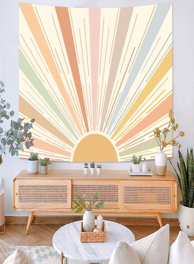 Kanuyee Boho Sun Tapestry Wall Hanging, Retro 70s Abstract Striped Aesthetic Sunrise Vintage Tapestries for Bedroom Living Room 36×48 inch - Image 4