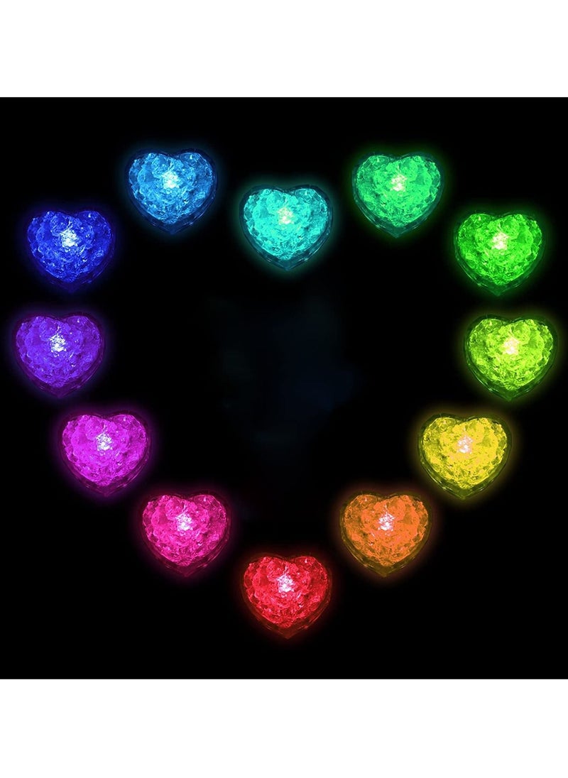 SYOSI - SYOSI 12 Pcs Baby Bath Toys, Glowing Color Changing Heart Bath Toy Glowing Color Changing Heart Shaped LED Light Baby Light Up Bathtub Toys for Bathroom Shower Game Swimming Pool Party - Image 1