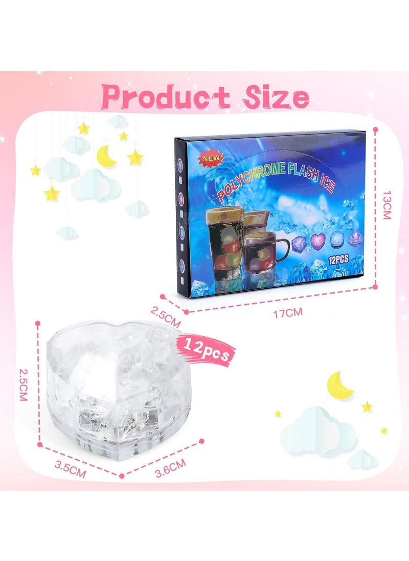 SYOSI - SYOSI 12 Pcs Baby Bath Toys, Glowing Color Changing Heart Bath Toy Glowing Color Changing Heart Shaped LED Light Baby Light Up Bathtub Toys for Bathroom Shower Game Swimming Pool Party - Image 1