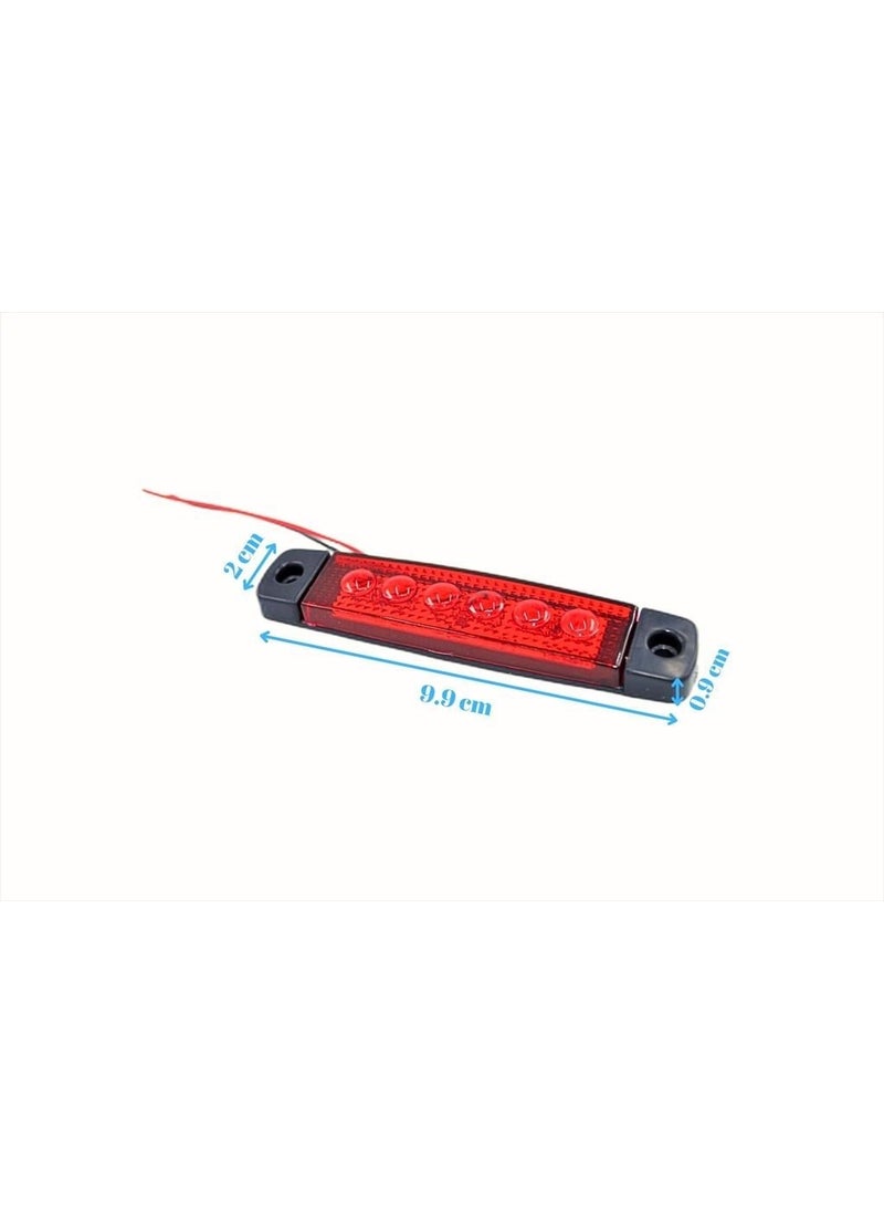 Emir - 10Pcs Red Finger Lamp 6 LED Waterproof 12V 24V - Image 1