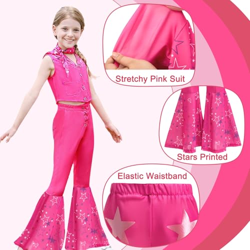 Kidinix Cowgirl Costume Girls Kids Disco Outfits Movie Heroine Dress Up for Halloween Birthday Cosplay Party - Image 5