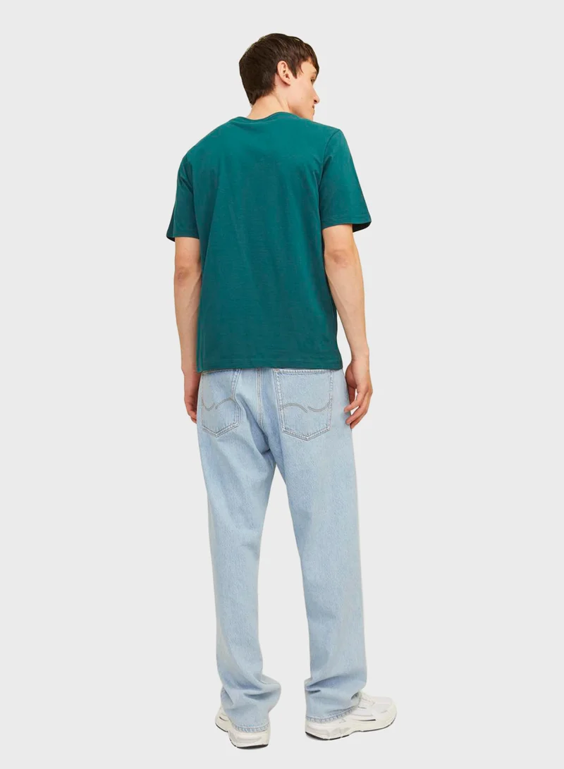 جاك اند جونز Jjtiley Graphic Printed Short Sleeve T-Shirt