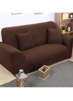 NIBEMINENT 3-Piece Solid Pattern Dust Proof Sofa Slipcover Set Coffee 90 x 140centimeter  - Image 3