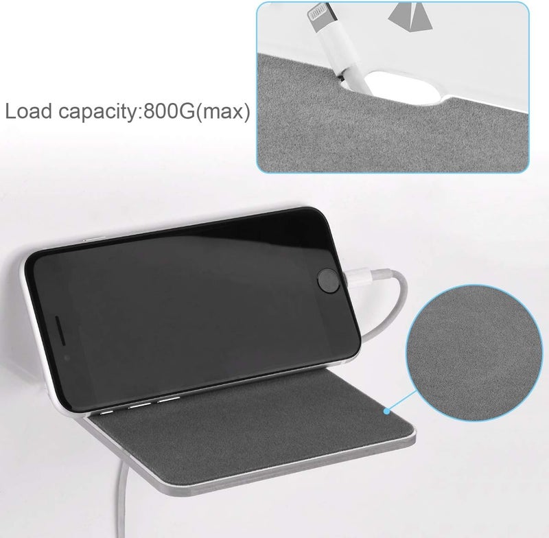 TXesign Wall Mount for Speakers, Webcam, Phones - Acrylic Floating Shelf (Silky White & Transparent) - Image 4