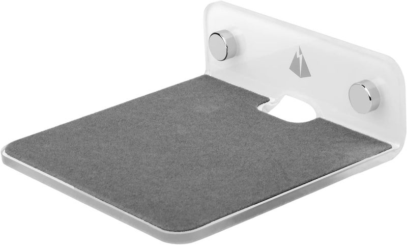 TXesign Wall Mount for Speakers, Webcam, Phones - Acrylic Floating Shelf (Silky White & Transparent) - Image 1