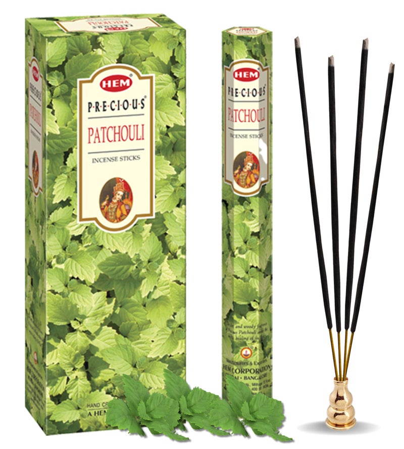 HEM Precious Patchouli Incense Sticks | Earthy and Woody Aroma Agarbatti for Puja, Meditation & Home Freshness | 30-35 Min Burn Time per Stick | Creates a Soothing Ambiance | Pack of 120 Sticks - Image 1
