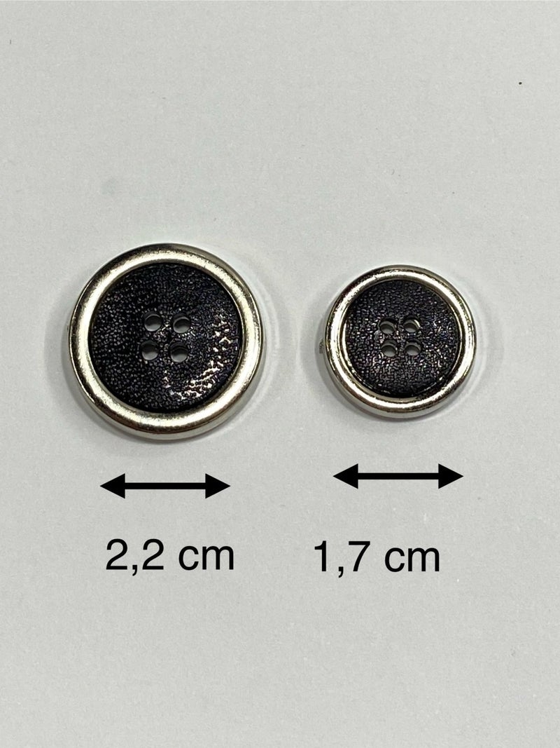 Karan Tuhafiye Karan Haberdashery Blazer Jacket Button Set / Black Silver / M004 - Image 2