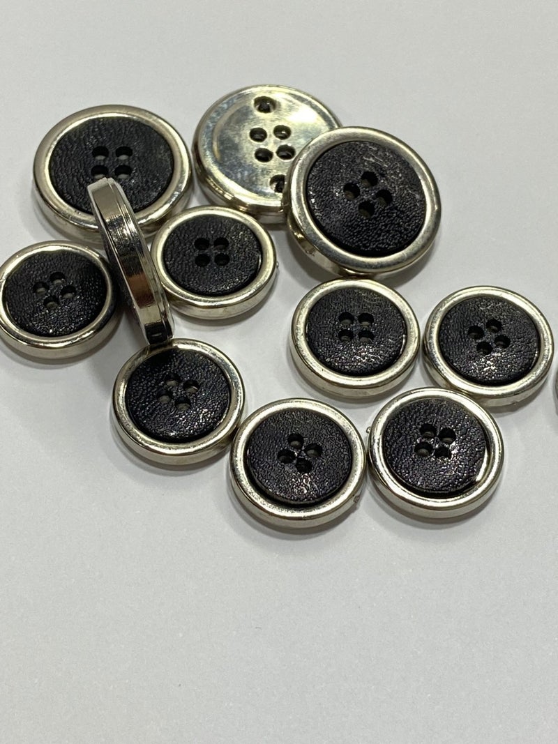 Karan Tuhafiye Karan Haberdashery Blazer Jacket Button Set / Black Silver / M004 - Image 3