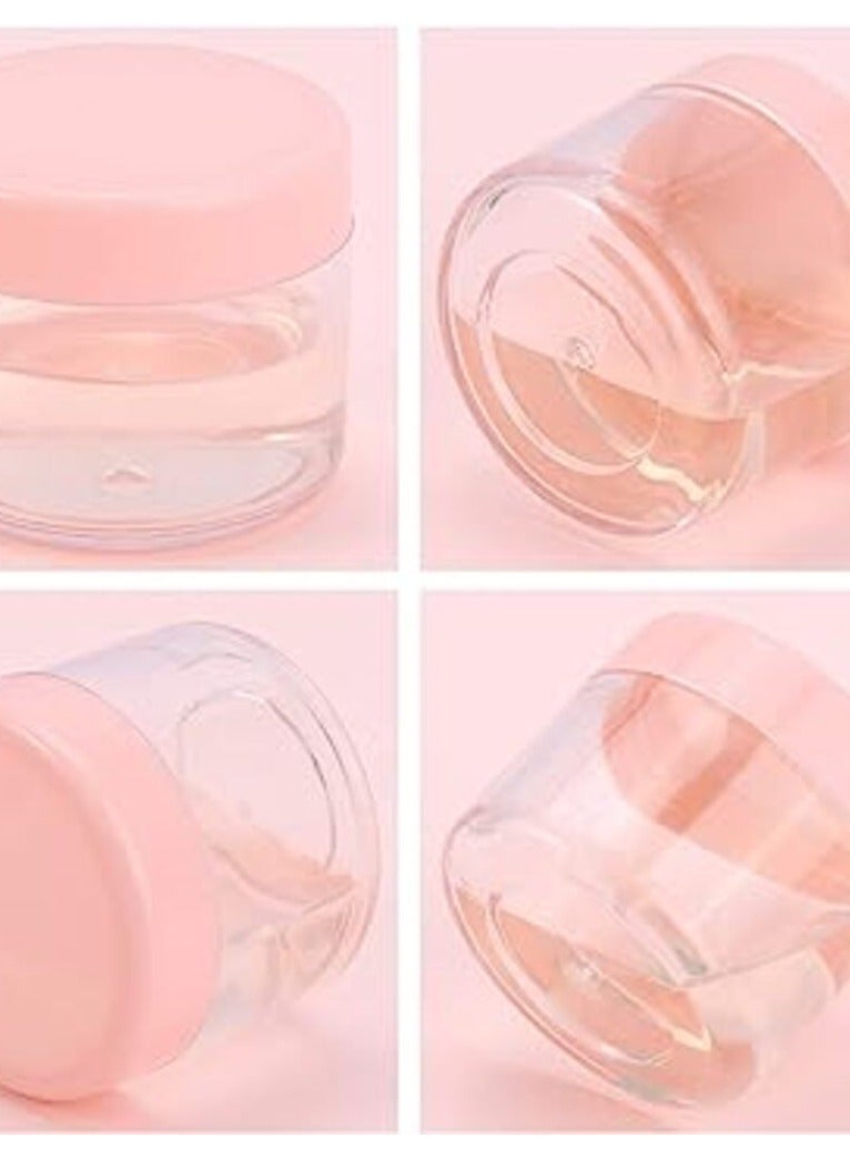 برطمانات سفر مستديرة 25 قطعه، 20 جم، مع أغطية، برطمانات فارغة لمستحضرات التجميل للكريمات، واللوشن، باللون الوردي - Image 2