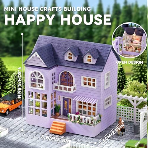 Flever Dollhouse Miniature DIY House Kit Creative Room with Furniture for Romantic Valentines Gift Happy House - Image 5