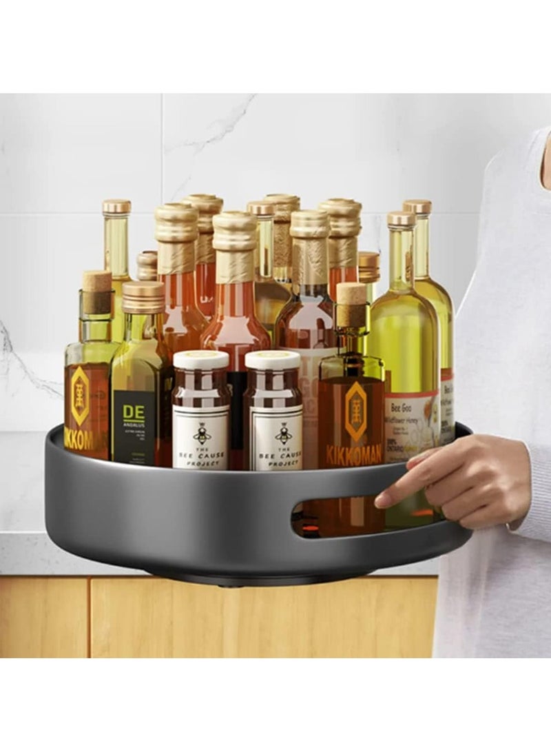 Carbon Steel Lazy Susan Organizer,Black 360°Stable Revolving Spice Rack Turntable for Pantry Cabinet,Decorative Trays Storage Containers Organizer for Kitchen Cabinet, Snacks, Bathroom,12.2inch - Image 5