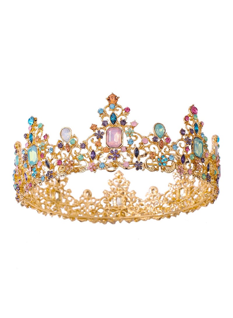 Jeweled Baroque Queen Crown - Rhinestone Wedding Crowns and Tiaras for Women, Gemstones,Victoria - Image 1