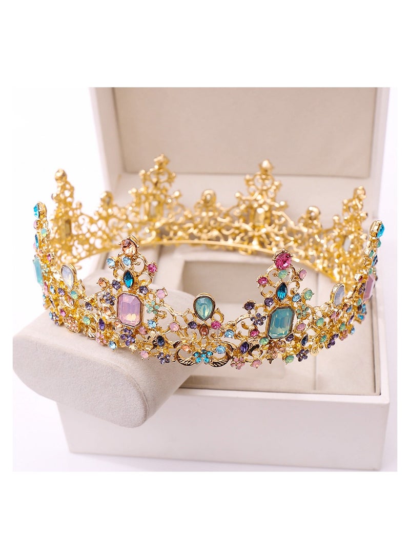 Jeweled Baroque Queen Crown - Rhinestone Wedding Crowns and Tiaras for Women, Gemstones,Victoria - Image 2