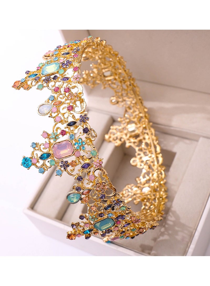 Jeweled Baroque Queen Crown - Rhinestone Wedding Crowns and Tiaras for Women, Gemstones,Victoria - Image 3
