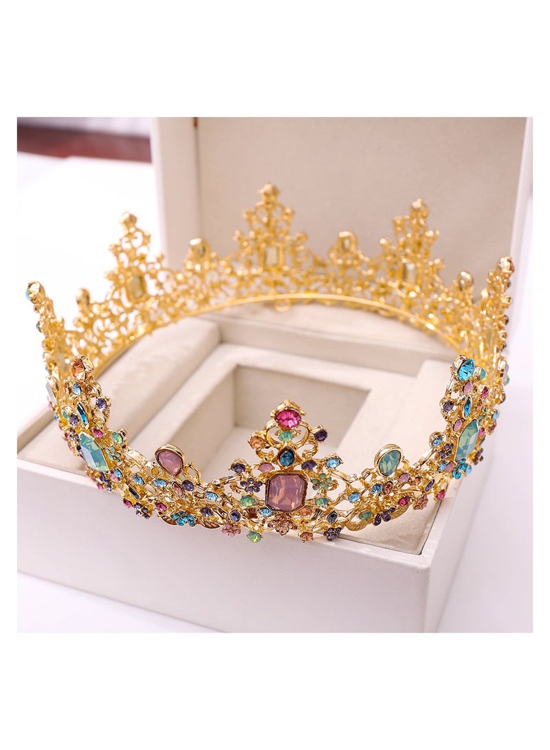 Jeweled Baroque Queen Crown - Rhinestone Wedding Crowns and Tiaras for Women, Gemstones,Victoria - Image 4