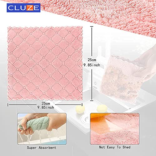 CLUZE Microfiber Cleaning Cloth, Kitchen Towels, Double-Sided Microfiber Towel Lint Free Highly Absorbent Multi-Purpose Dust and Dirty Cleaning Supplies for Kitchen Car Cleaning - Image 2