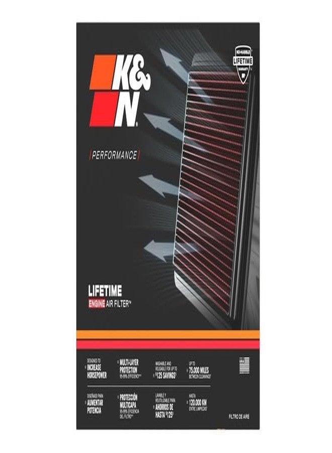 K&N High-Flow Original Lifetime Engine Air Filter: Increase Power & Acceleration, Washable, Premium, Replacement Car Air Filter: Compatible with 2005-2019 Chevy(Corvette) 33-2305 - Image 4