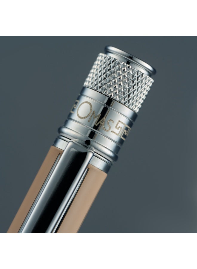 Ancora Omas Chic “Mocca” – Luxury Ballpoint Pen | Chrome Finish | Italian Design | 1950s Inspired Collection - Image 4