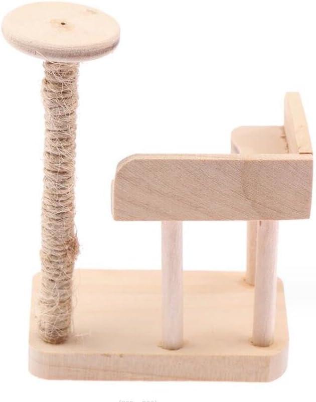 EatingBiting 112 Scale 112 Mini Furniture minihouse Miniature Cat Climbing Frame Miniature Cat Tree Farm Animals Toys for Cat Tower Home Furniture Miniature Tower Wooden Cat Mini House Birch - Image 4