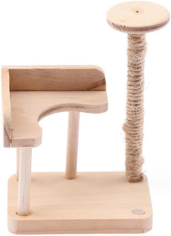 EatingBiting 112 Scale 112 Mini Furniture minihouse Miniature Cat Climbing Frame Miniature Cat Tree Farm Animals Toys for Cat Tower Home Furniture Miniature Tower Wooden Cat Mini House Birch - Image 5