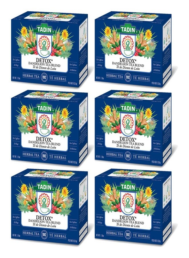 Tadin Detox Dandelion Tea Blend. Caffeine Free. 24 Tea Bags. 1.19 oz. Pack of 6 - Image 1