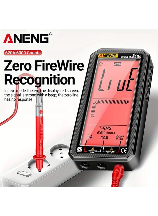 ANENG 620A Black Digital Multimeter 6000 Count Large Screen Auto Ranging High Precision - Image 4