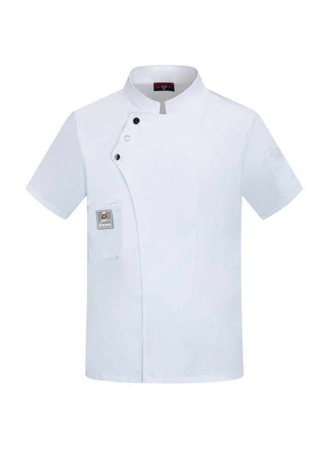 NIBEMINENT Chef Jacket Men Women Short Sleeve Cook Shirt Bakery Restaurant Chef Jacket Waiter Uniform Kitchen Jacket  - Image 1
