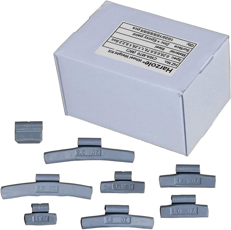 TEAYIR 70 Pcs MC-S70 Assortment Clip-On Wheel Weights - Balance MC Style 0.25 to 2.5 oz