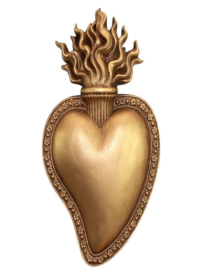 Design Toscano Most Sacred Heart Wall Sculpture, Gold, 5.00" x 1.00" - Image 1