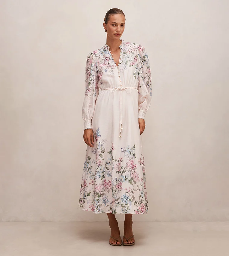 فورايفر نيو Peyton Trim-Detail Midi Dress