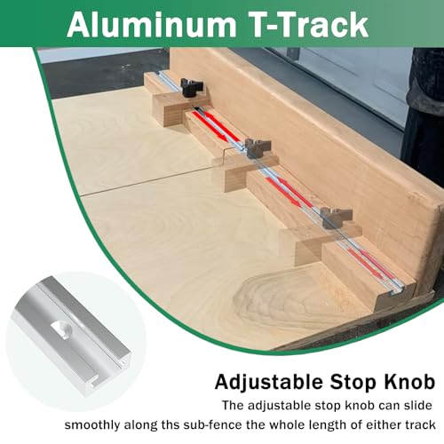 ForoGore Table Saw Sled Kit DIY Crosscut Sled with 2 Aluminum T-Track, 2 UHMW Miter Bars, Knob and Screws - Image 5