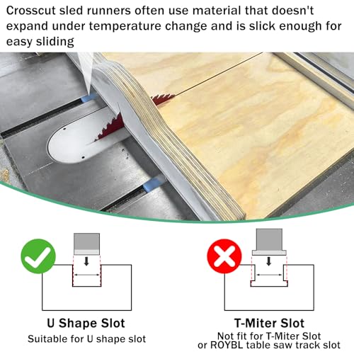 ForoGore Table Saw Sled Kit DIY Crosscut Sled with 2 Aluminum T-Track, 2 UHMW Miter Bars, Knob and Screws - Image 4