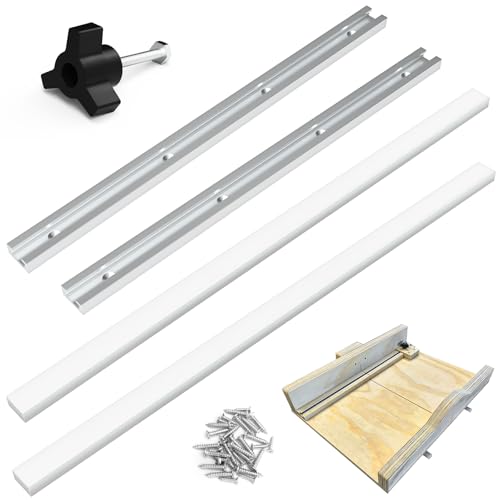 ForoGore Table Saw Sled Kit DIY Crosscut Sled with 2 Aluminum T-Track, 2 UHMW Miter Bars, Knob and Screws - Image 1