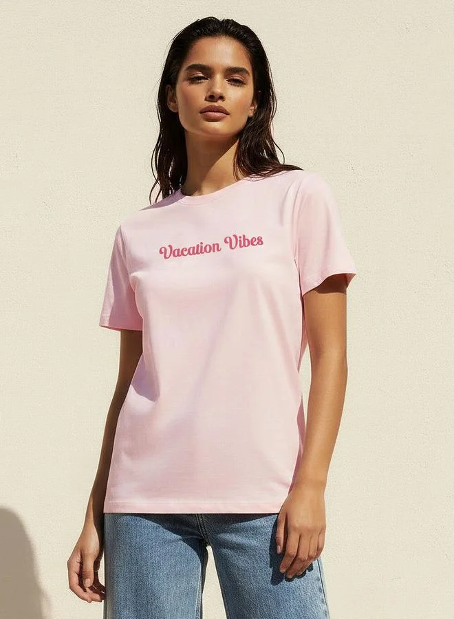 Splash FAV Cotton T shirt with Slogan Print
