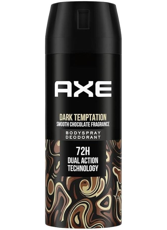 Axe Dark Temptation Smooth Chocolate Fragrance Long Lasting Deodorant Body Spray For Men 150 ml 