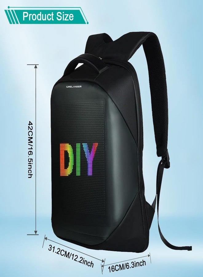 Crelander LED Backpack, 15 inch App Control Laptop Backpack with Programmable Screen Smart Dynamic Daypack Waterproof Commuter Bag for Travel Riding Work (black) - Image 2