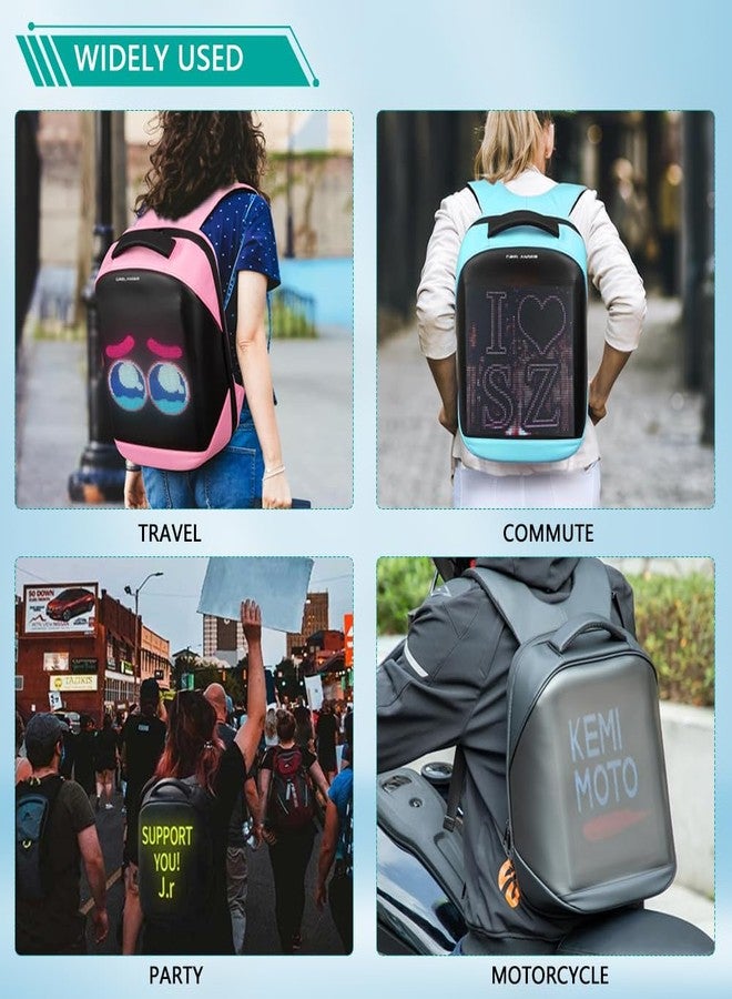Crelander LED Backpack, 15 inch App Control Laptop Backpack with Programmable Screen Smart Dynamic Daypack Waterproof Commuter Bag for Travel Riding Work (black) - Image 5