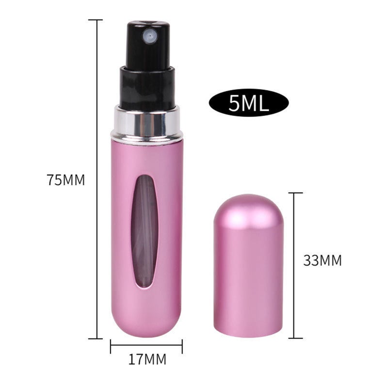 5 قطع من زجاجات تعبئة العطور بحجم 5 مل، تعبئة مباشرة من الأسفل، ونظارة شفافة، زجاجة عطور محمولة صغيرة من الألومنيوم بمضخة ذاتية - Image 2