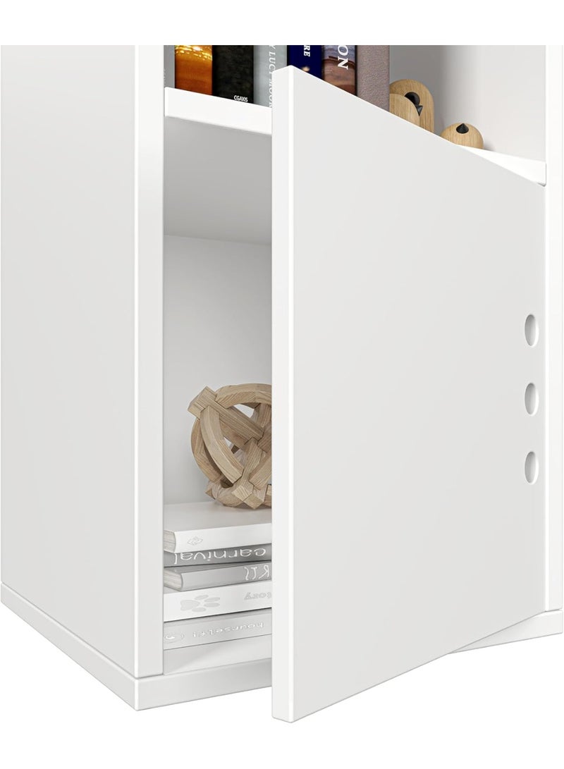 Buró Zawa Modern White Minimalist Style Bedroom Furniture 61cm Height x 31cm Width x 30cm Depth Storage Side Table Bookcase Cabinet for Organizing - Image 5