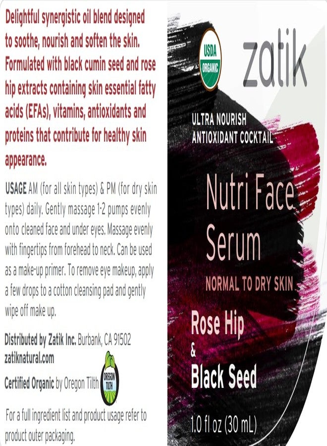 Zatik Naturals - Nutri Face Serum with Rose Hip and Black Seed, USDA Organic, Vegan, Non-GMO, Gluten Free, Soy Free, Alcohol Free, pH Balanced, Biodegradable, 1.0 fl oz, 30ml - Image 2