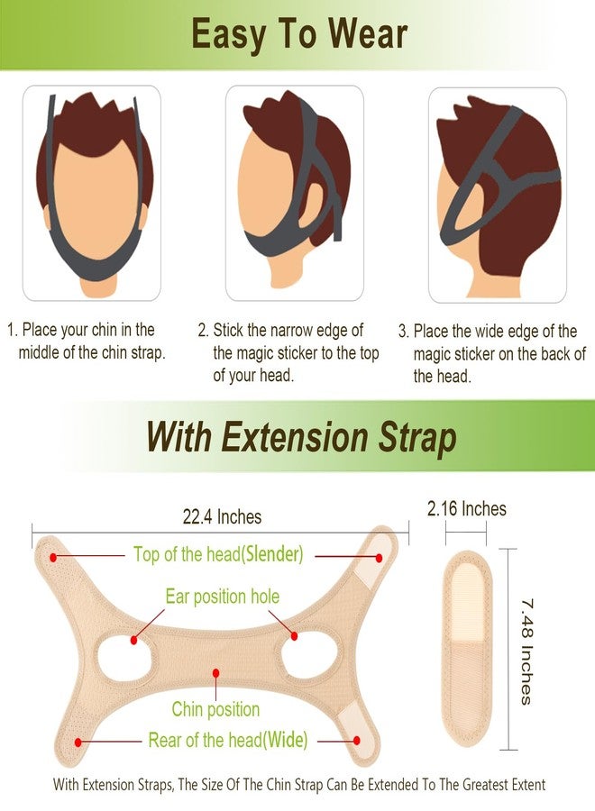 Forzacx Chin Strap for Cpap Users Anti Snoring Devices - Breathable Cpap Chin Strap Snoring Solution, Effectively Reduce Snoring, Non-Stick Hair, Don't Fade - Beige - Image 5