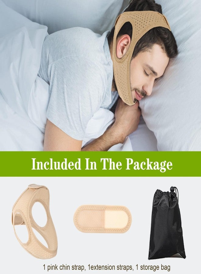 Forzacx Chin Strap for Cpap Users Anti Snoring Devices - Breathable Cpap Chin Strap Snoring Solution, Effectively Reduce Snoring, Non-Stick Hair, Don't Fade - Beige - Image 4
