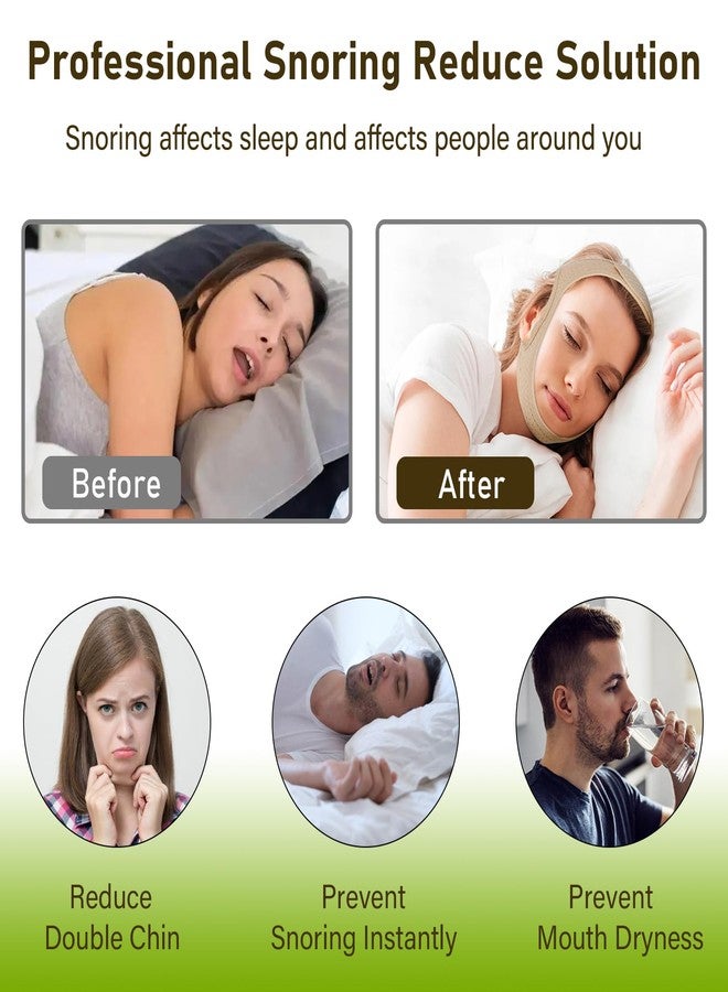 Forzacx Chin Strap for Cpap Users Anti Snoring Devices - Breathable Cpap Chin Strap Snoring Solution, Effectively Reduce Snoring, Non-Stick Hair, Don't Fade - Beige - Image 2