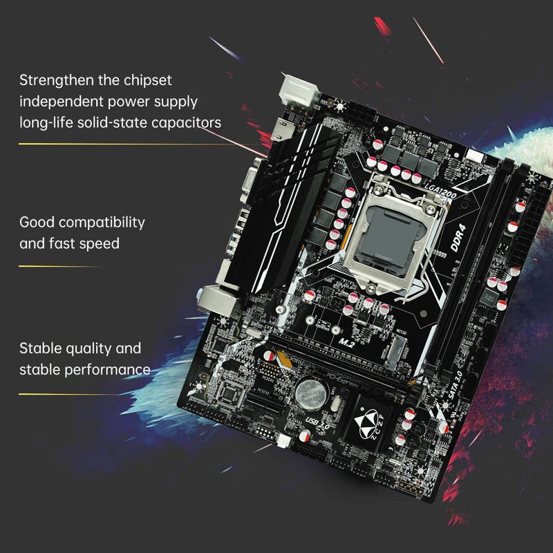 H510 Gaming Motherboard LGA1200(Intel 11th/10th Gen) Compatible with Core i3/i5/i7/i9 & Celeron/Pentium - Image 4