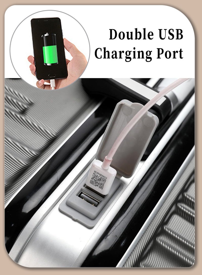 موفانت حقيبة سفر مقاس 26 بوصة، حقيبة عربة صعود محمولة، حقيبة سفر محمولة كبيرة السعة بإطار من الألومنيوم، منفذ شحن USB، قفل أمان مركب، عجلة عالمية صامتة، رمادي - Image 5